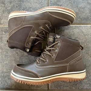 Eddie Bauer Waverly Mens Ankle Boots Sz 9 Brown Waterproof Lined New